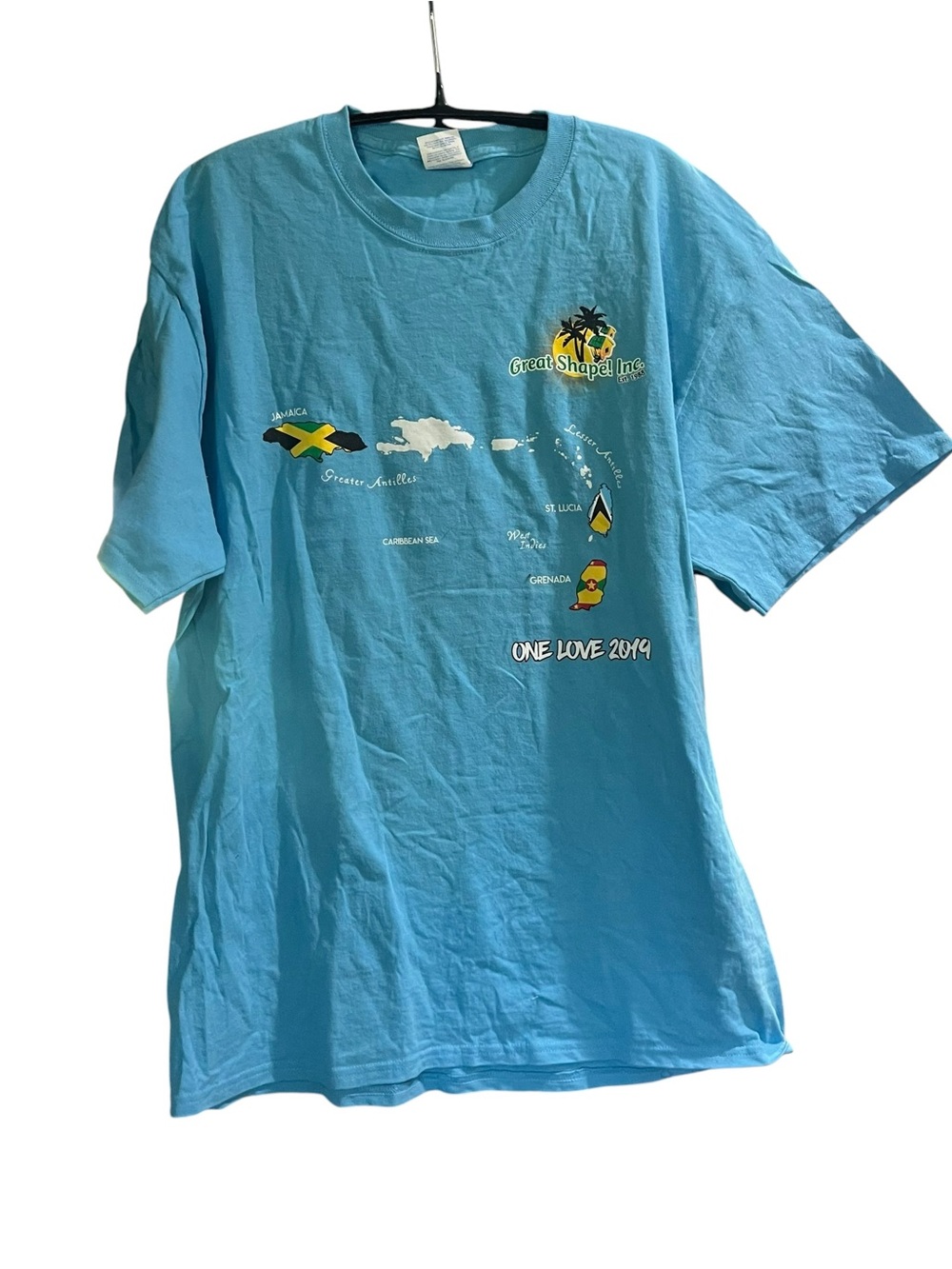 Turquoise Commemorative 1000 Smiles One Love 2019 Turquoise Cotton Tee - Size L
